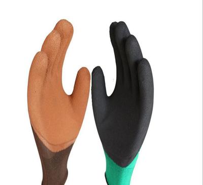 【十三針尼龍乳膠咖啡發(fā)泡半掛勞保手套耐磨防滑透氣工廠直銷】?jī)r(jià)格_廠家_圖片